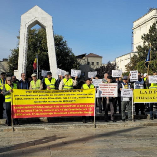 Protest pentru pensiile militare în Galați