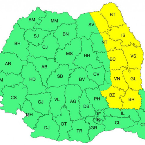 Cod galben de vânt emis pentru 30 mai