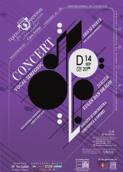 Stagiune lirică deschide Galați cu un concert vocal-simfonic