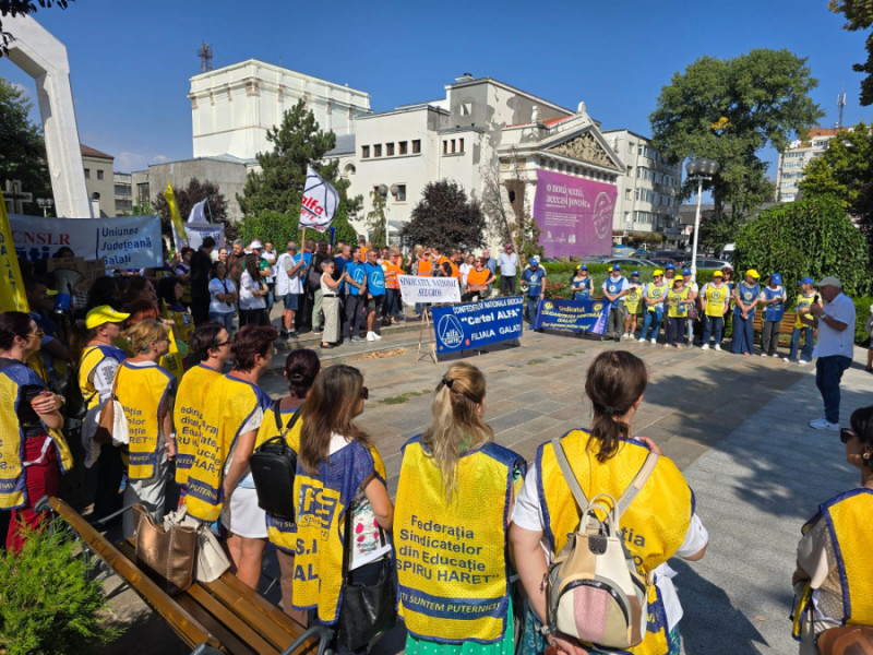 Proteste la Galați: sindicate cer demisia guvernului în a doua săptămână