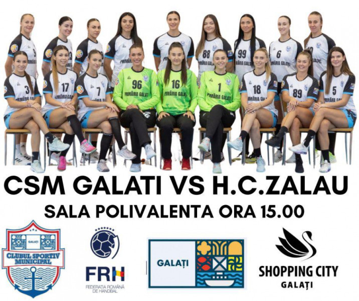 Handbal feminin: CSM Galați primește HC Zalău la Sala Dunărea