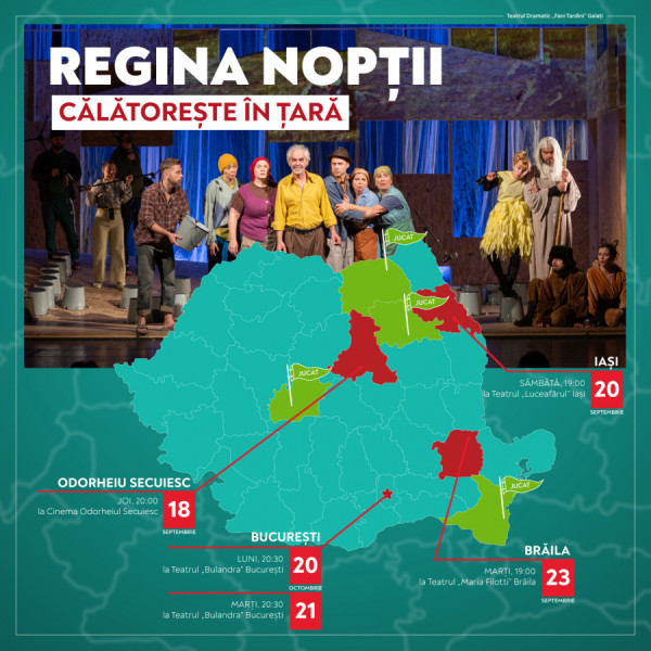 „Regina nopții” va fi prezentă la festivaluri de teatru din țară și București