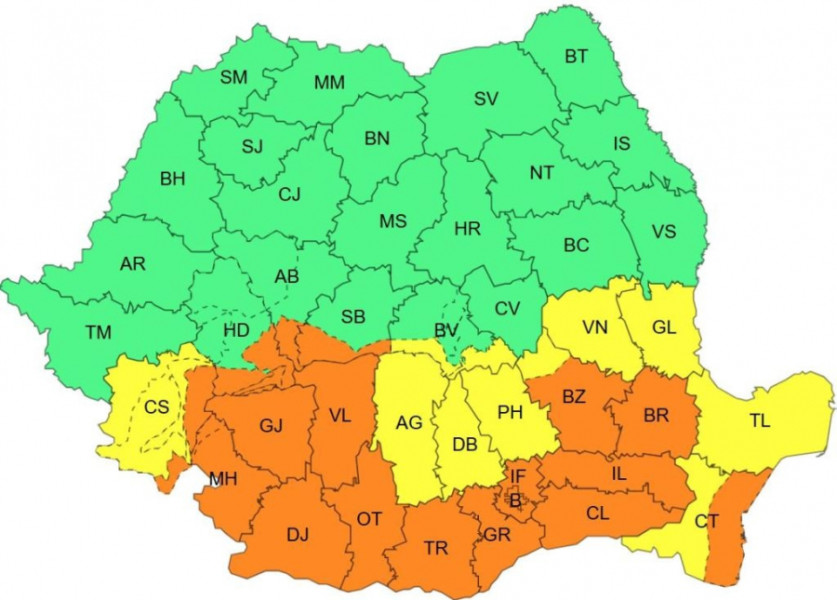 Vreme extrem de rece și ploi abundente în toată țara până sâmbătă seară