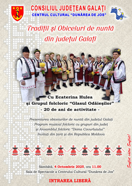 Grupul Glasul Odăieșilor sărbătorește 20 de ani de activitate folclorică la Galați