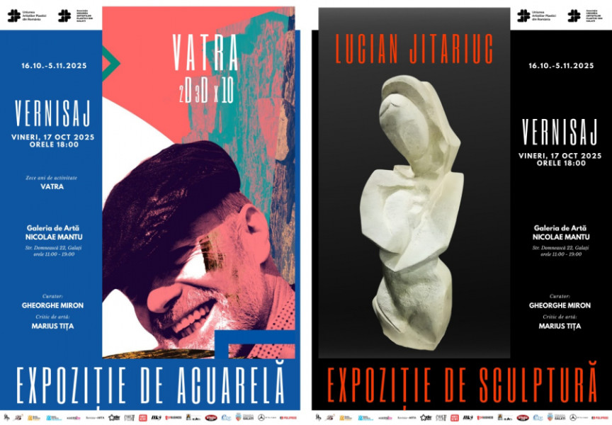 Expoziție cu lucrări ale artiștilor Lucian Jitariuc și Vasile Trandafir la Galați