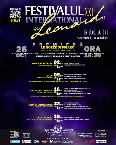 Festivalul Internațional „Leonard” aduce capodopere lirice la Galați în șase weekenduri