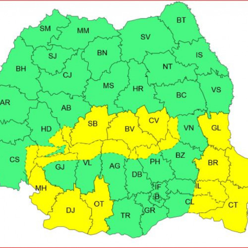 Galaţiul sub Cod Galben de Vânt emis de Administraţia Naţională de Meteorologie" Marti, 25 Martie 2024