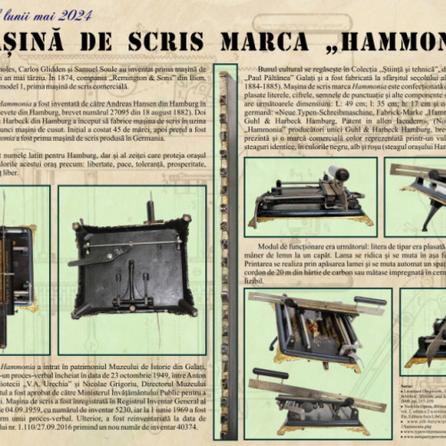 Mașina de scris Hammonia, exponat inedit la Muzeul de Istorie din Galați